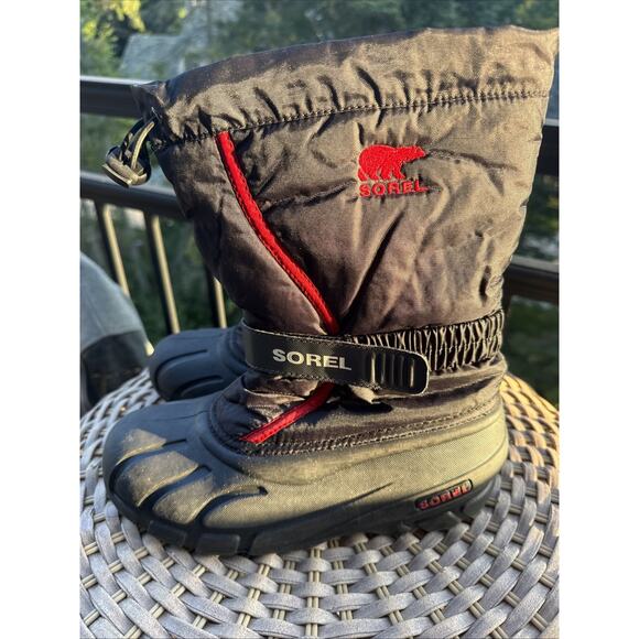 Sorel Womens Snow Boots Size 6 Red & Black With Insulated inserts, Slip On 01831 - Picture 6 of 16